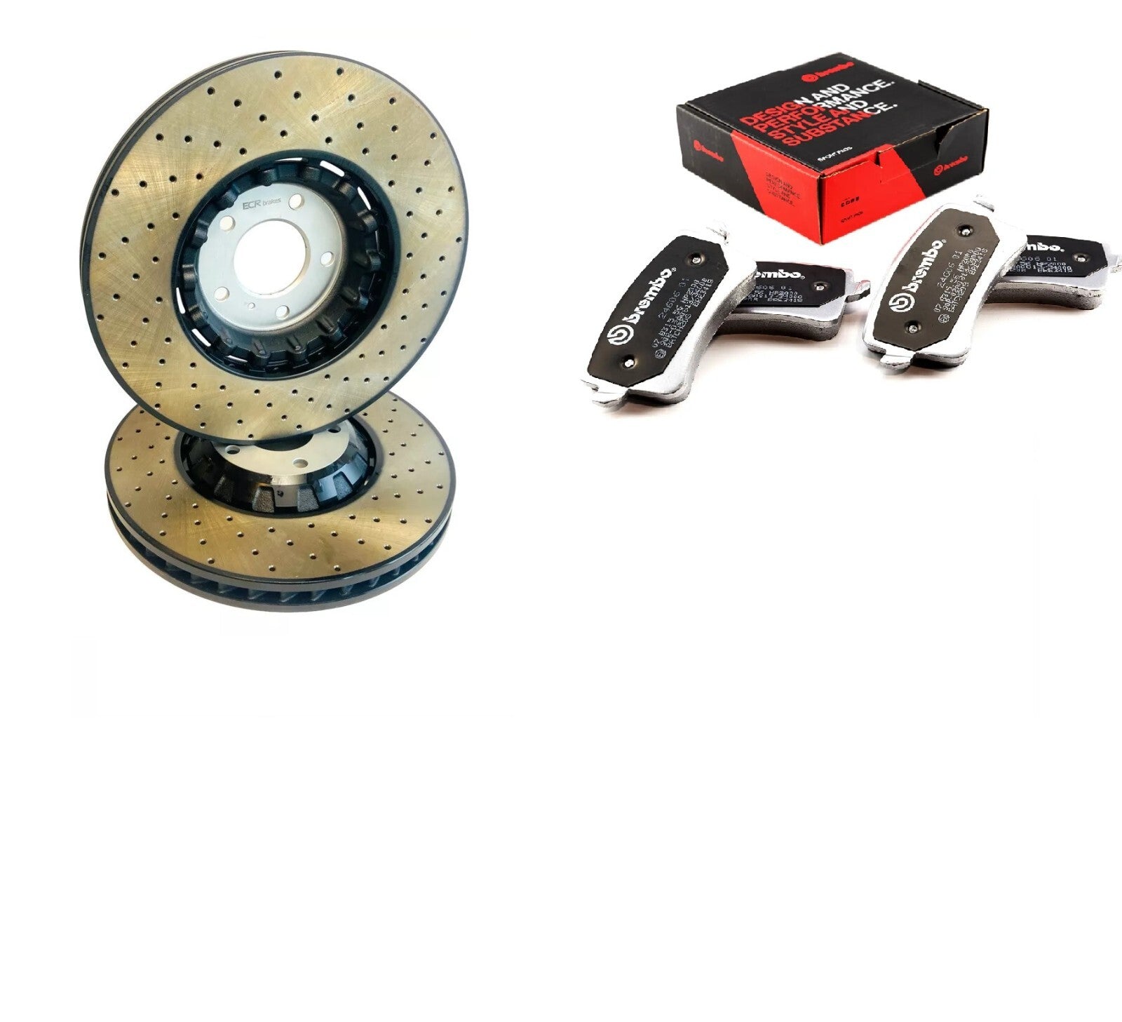 REAR VENTED BRAKE DISC BREMBO PERFOMANCE HP2000 BRAKE PADS RS4 B9 8W RS5 2.9