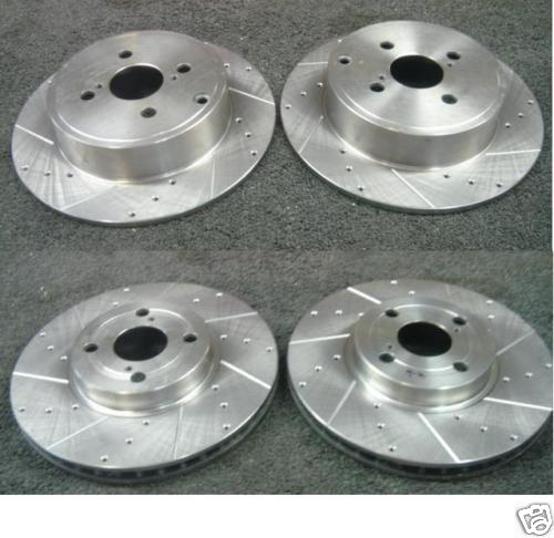 FOR TOYOTA COROLLA T SPORT MINTEX  DRILLED GROOVED BRAKE DISC PADS