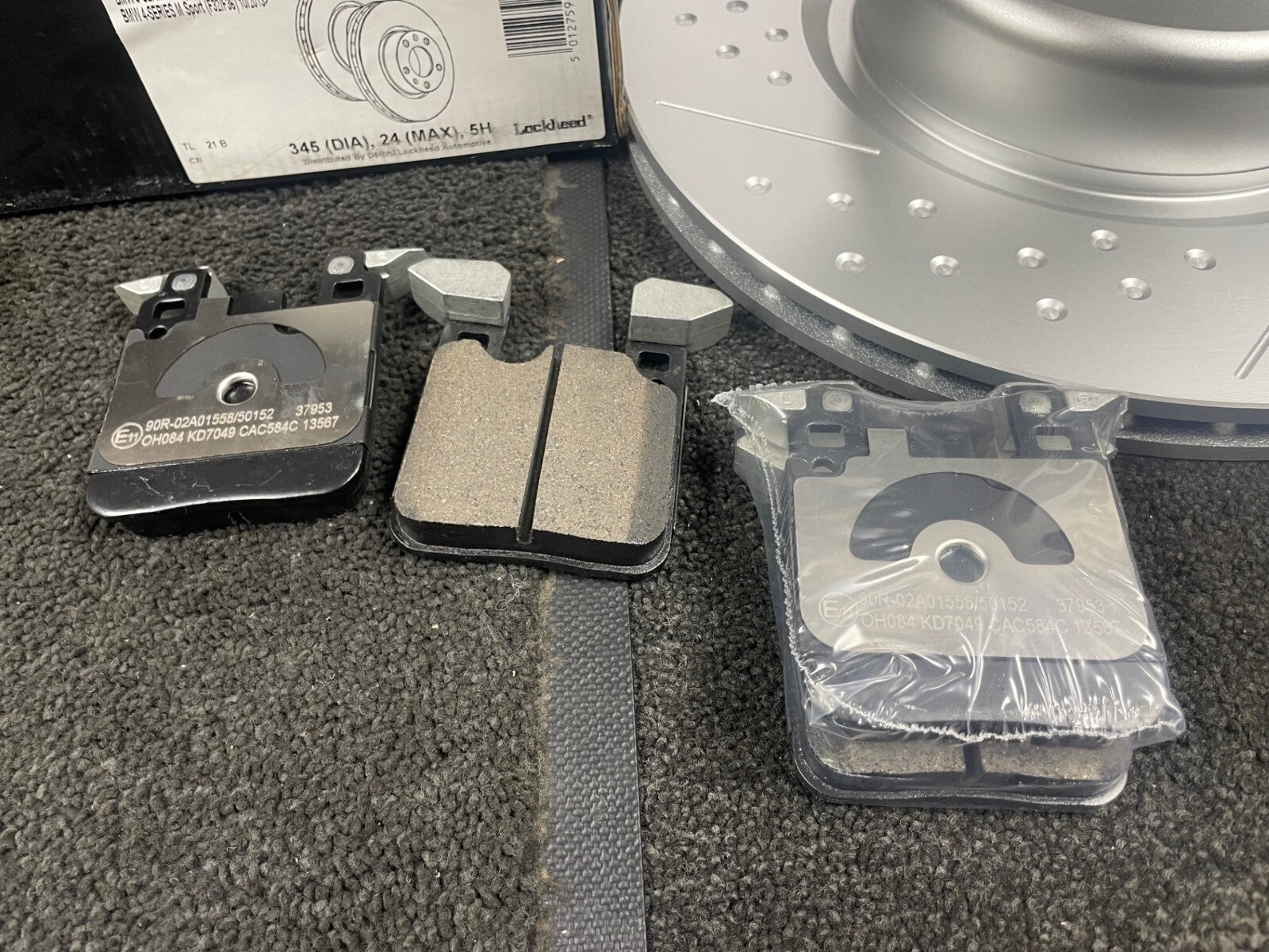 BMW 3 4 SERIES F30 F34 F32 F36 REAR DIMPLED GROOVED BRAKE DISCS PAD 345MM 165MM