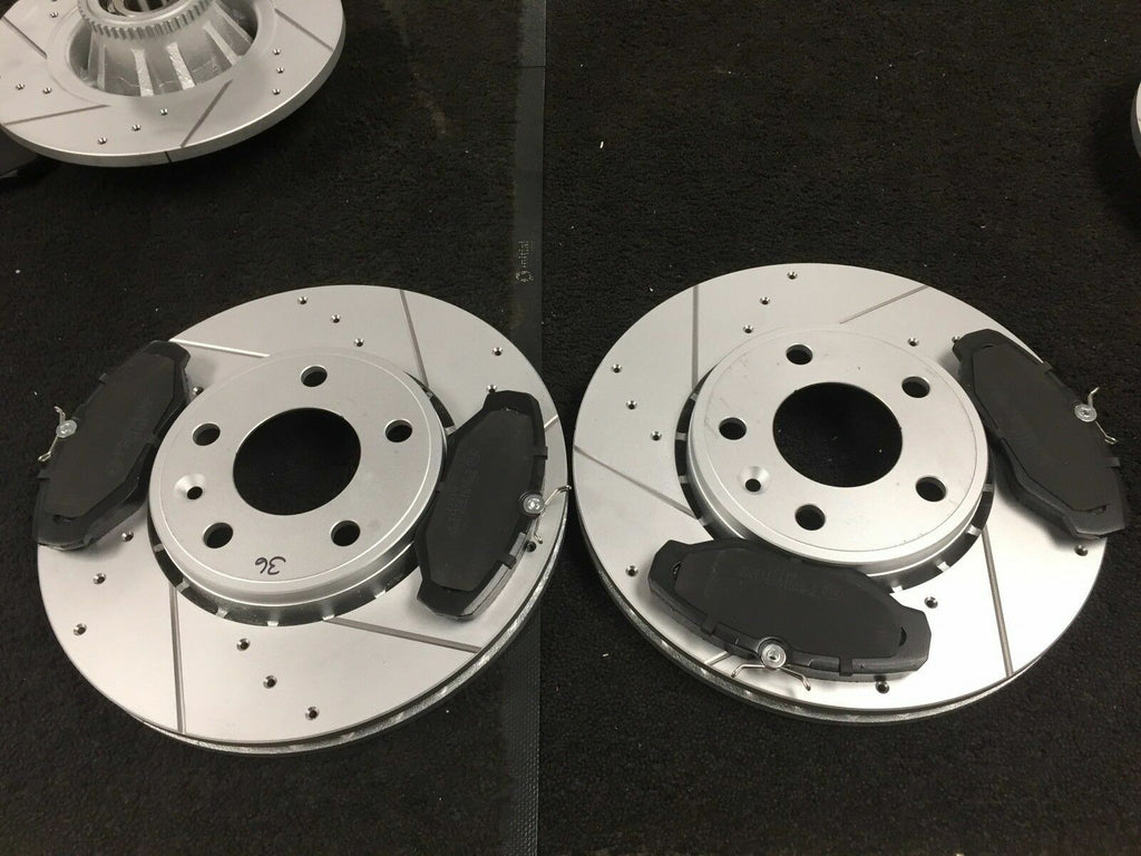 FOR VAUXHALL ANTARA PERFORMANCE FRONT CROSS DRILLED GROOVED BRAKE DISC PADS 