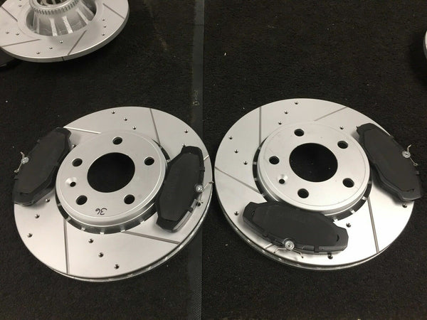 FOR VAUXHALL ANTARA PERFORMANCE FRONT CROSS DRILLED GROOVED BRAKE DISC PADS 