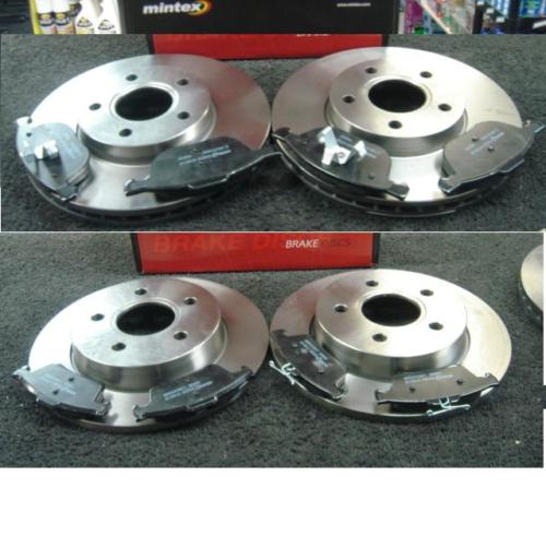 FOR  MAZDA 3  2.2 3D SPORT FRONT REAR BRAKE DISCS & PADS GENUINE MINTEX