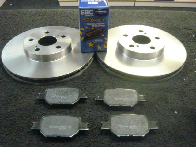 FOR TOYOTA CELICA VVTI 140 ZZT230 1ZZ-FE 2002 on FRONT BRAKE DISC EBC BRAKE PADS