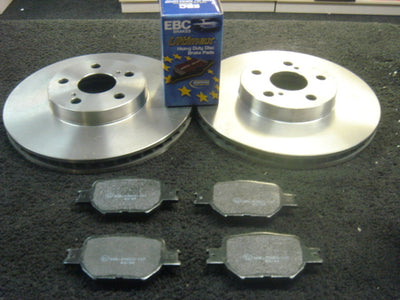 FOR TOYOTA CELICA VVTI 140 ZZT230 1ZZ-FE 2002 on FRONT BRAKE DISC EBC BRAKE PADS
