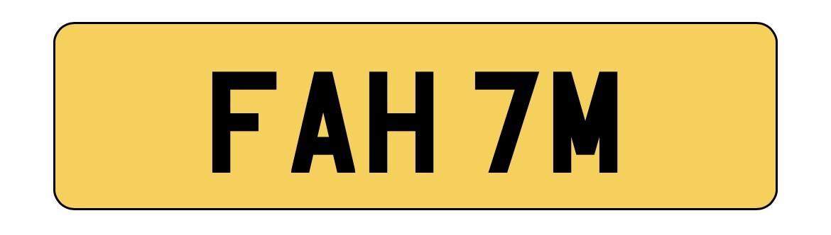 FAHIM FAHEEM NUMBER PLATE CAR REG   PRIVATE REGISTRATION FAHIM FAH7M