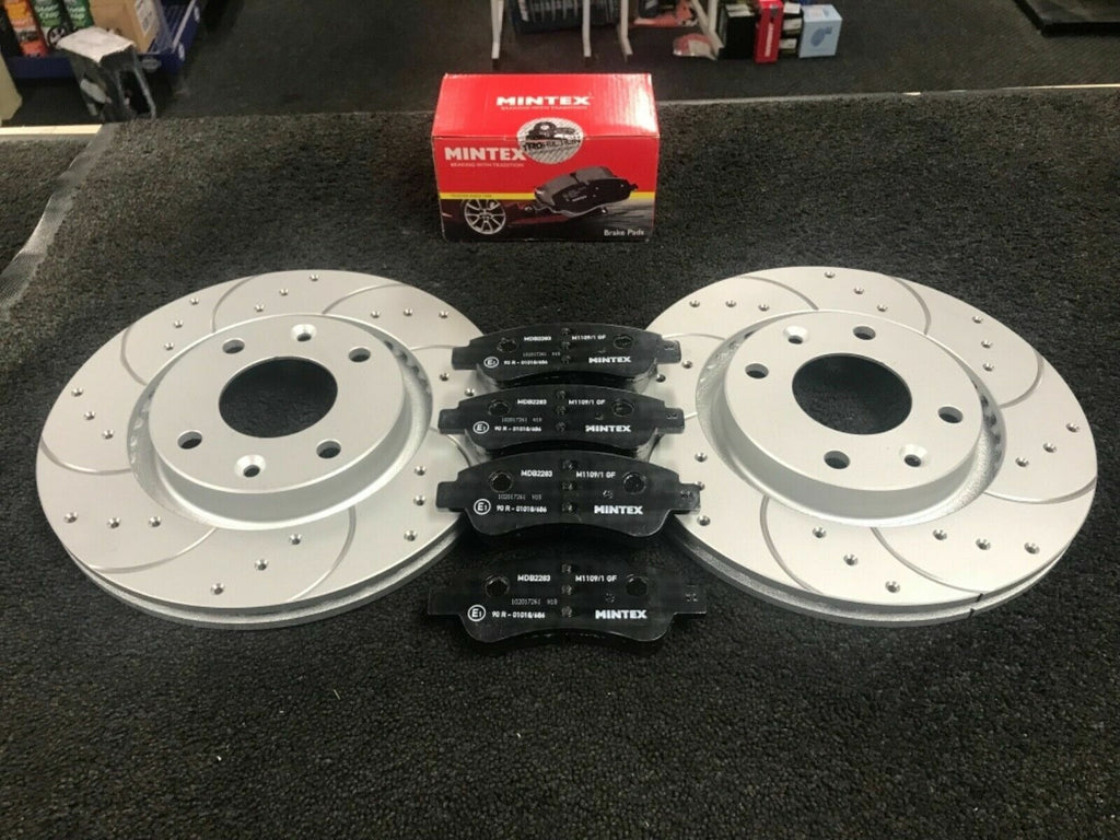 FOR EXPERT HDI 110 SWB (MK1 (Ph1)) FRONT DRILLED GROOVED BRAKE DISCS WITH PADS