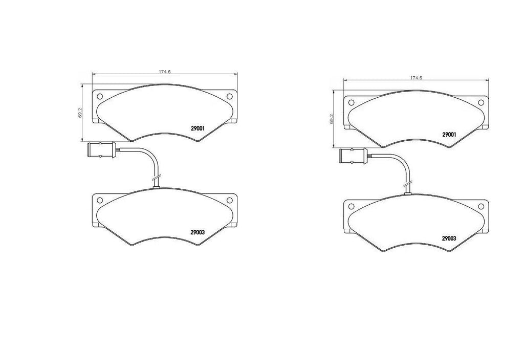 FIT IVECO TURBO DAILY 59.12 64.12 50.12 52.10 2.8TD FRONT BRAKE DISC BRAKE PADS