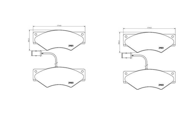 FIT IVECO TURBO DAILY 59.12 64.12 50.12 52.10 2.8TD FRONT BRAKE DISC BRAKE PADS