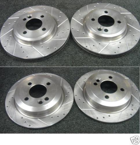 BMW MINI ONE COOPER S 2001-2006 BRAKE DISC CROSS DRILLED GROOVED FRONT REAR