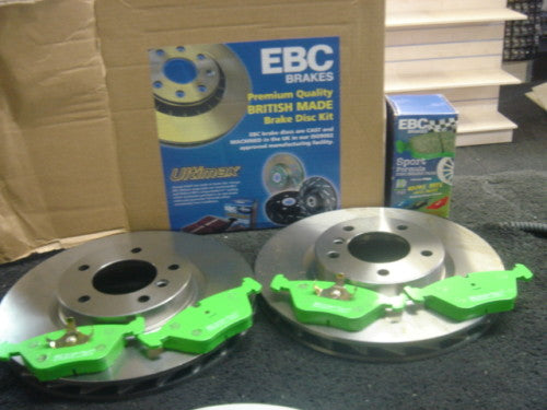 M3 E36 EBC FRONT  BRAKE DISC & GREEN STUFF PADS