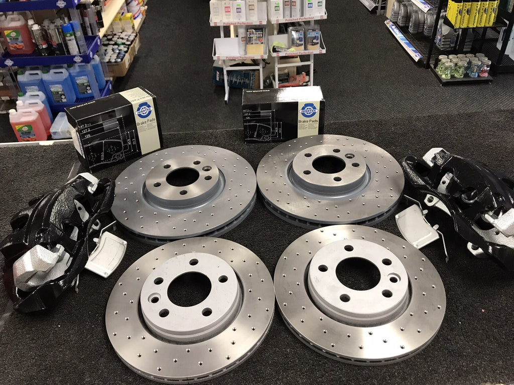 VW TRANSPORTER T5 T6 BIG BRAKE 340MM CONVERSION KIT FRONT REAR DRILLED DISC PAD 