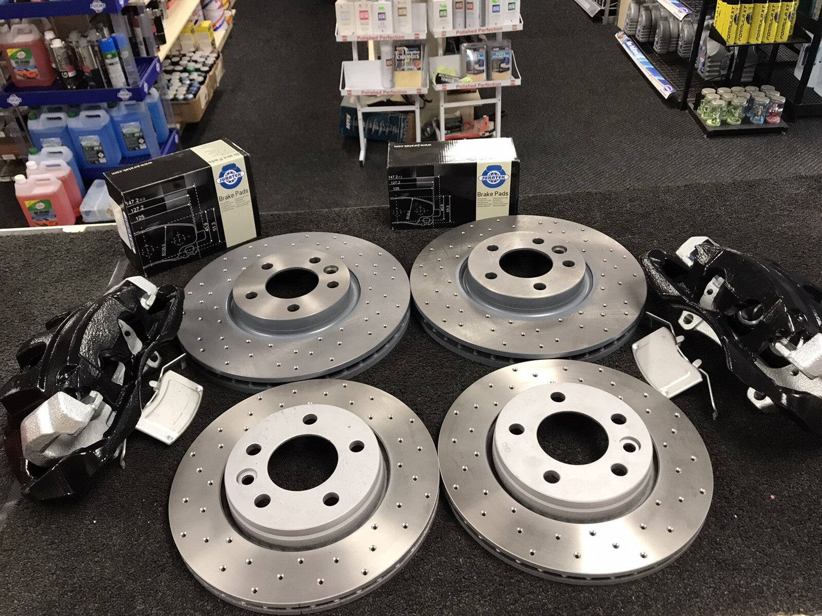 VW TRANSPORTER T5 T6 BIG BRAKE 340MM CONVERSION KIT FRONT REAR DRILLED DISC PAD 