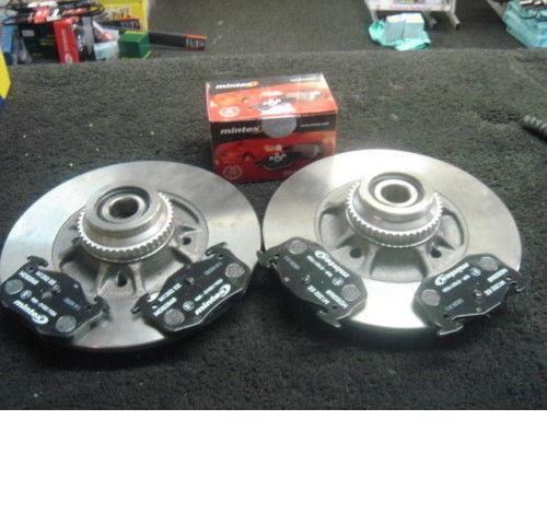 RENAULT CLIO SPORT 172 BRAKE DISCS REAR ABS RINGS WHEEL BEARINGS MINTEX PADS