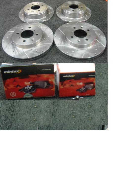 FOR HONDA CIVIC iS LS DRILLED GROOVED BRAKE DISC MINTEX BRAKE PADS FRONT REAR