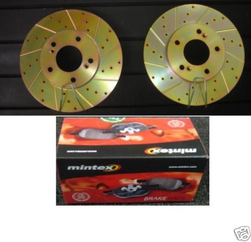 CIVIC TYPE R DRILLED GROOVED BRAKE DISC & MINTEX PADS 