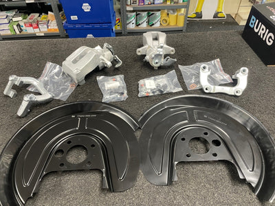 GOLF MK4 GTD TURBO REAR VENTED BRAKE DISC BRAKE CALIPER CONVERSION +SHIELDS256MM