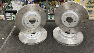 AUDI A4 A6 S4 A5 S5 3.0TFSI QUATTRO SLINE CROSS DRILLED BRAKE DISCS 345MM +330mm