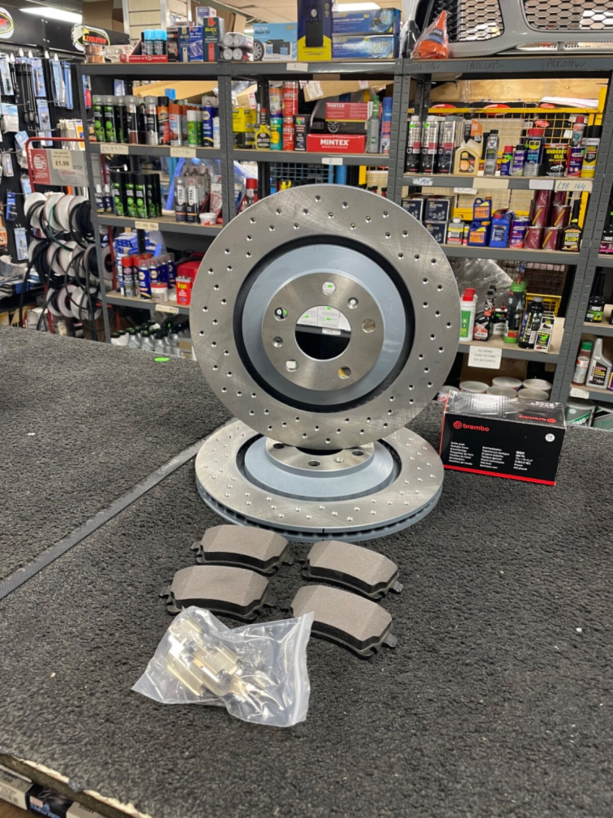 FOR AUDI S8 PERFORMANCE BRAKE DISC CROSS DRILLED FRONT  AND REAR SET