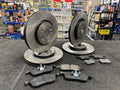 FOR JAGUAR XF XE  FRONT REAR DRILLED GROOVED BRAKE DISCS BRAKE PAD VENTED