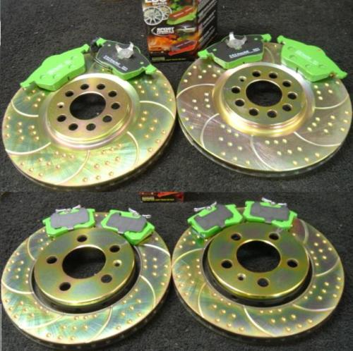 OCTAVIA VRS CUPRA DIMPLED  GROOVED BRAKE DISC EBC PADS