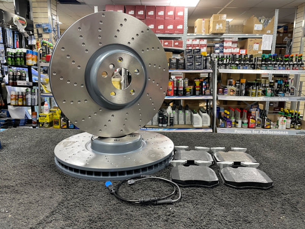 FOR BMW X5 3.0 G05 DIMPLED GROOVED FRONT BRAKE DISCS VENTED 348MM PADS + WIRE 