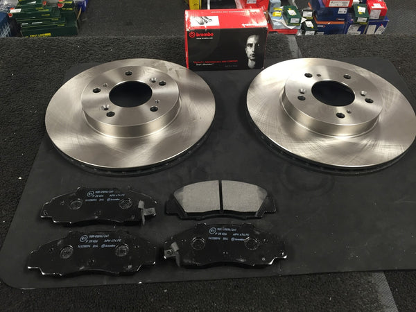 FOR HONDA CIVIC 1.6 EK9 TYPE R FRONT BRAKE DISC BRAKE PADS BREMBO BRAND FULL SET
