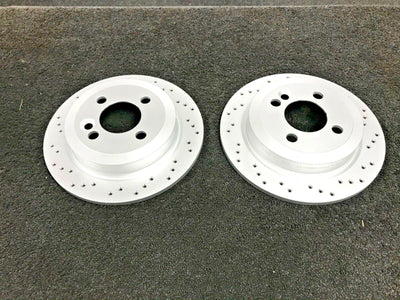 FOR MINI JOHN COOPER WORKS R56 GP2 DRILLED GROOVED REAR BRAKE DISC 280MM