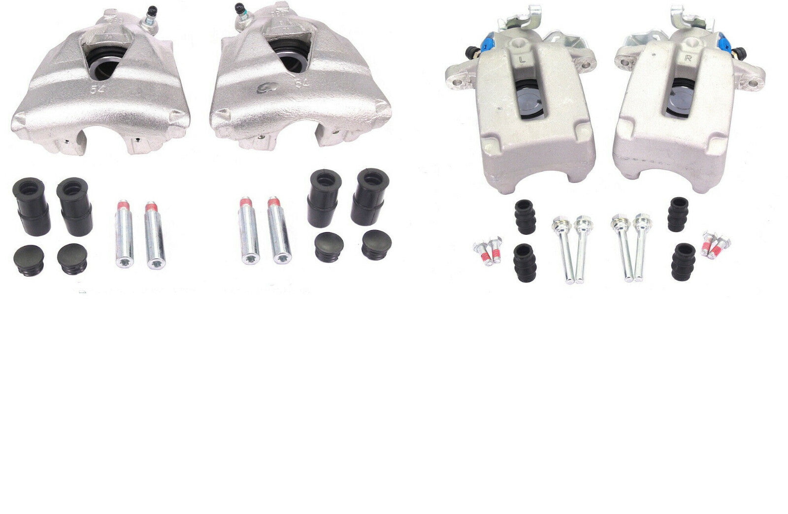 4 BRAKE CALIPER FRONT REAR+SLIDER AUDI S3 TT 1.8T IBIZA LEON TOLEDO 312MM DISC
