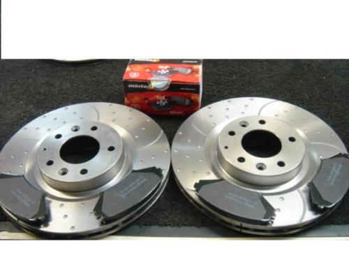 MAZDA RX8 BRAKE DISC GROOVED DIMPLED BRAKE DISC  MINTEX PADS FRONT 