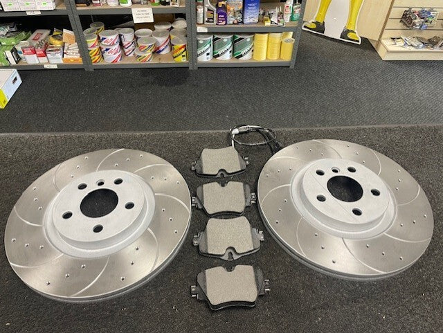 MINI COUNTRYMAN COOPER S F60  DRILLED GROOVED FRONT REAR BRAKE DISCS 335MM X26MM