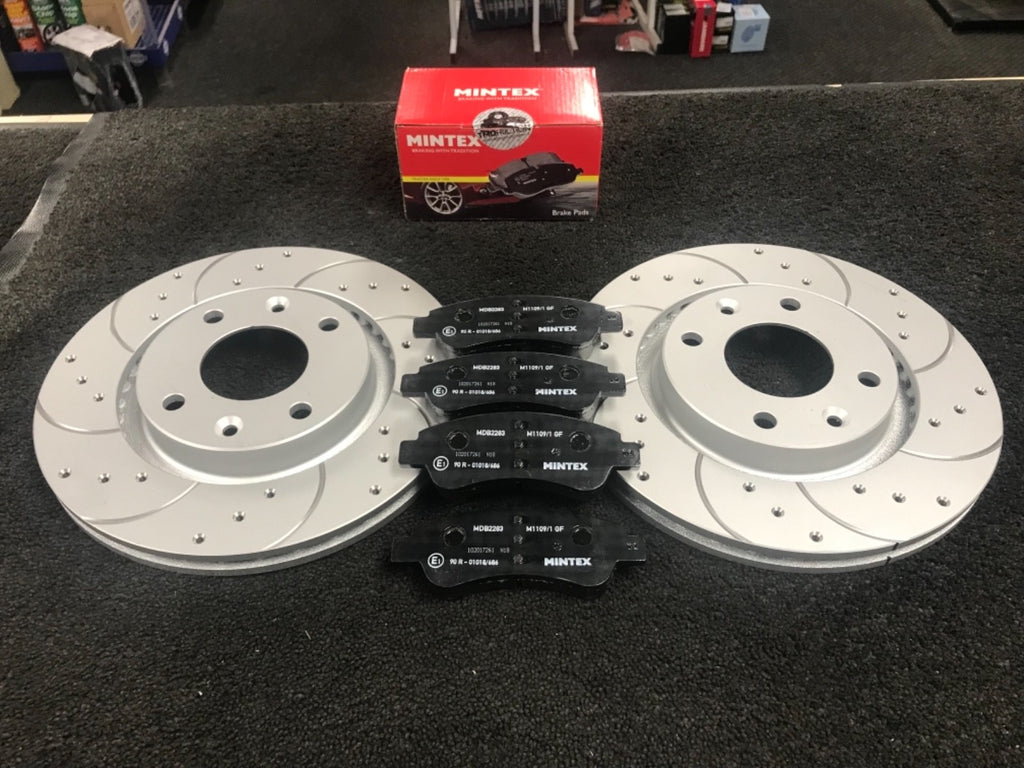 DS 3 PURETECH ELEGANCE  EAT6 FRONT BRAKE DISC DRILLED GROOVED MINTEX BRAKE PAD