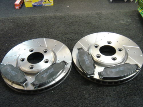 BRAKE DISC FRONT CROSS DRILLED GROOVED 320MM FOR JAGUAR S TYPE 2.5 2.7D 3.0 