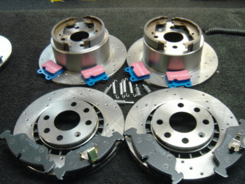 CALIBRA 8V 16V DRILLED BRAKE DISC PADS FRONT REAR SHOES