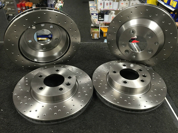 BRAKE DISC CROSS DRILLED FRONT REAR PORSCHE BOXSTER SPYDER 2.7 2002-2004