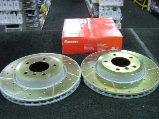 BMW 330i 330Ci 330D E90 BRAKE DISC DRILLED GROOVED  BREMBO  BRAKE DISCS FRONT 