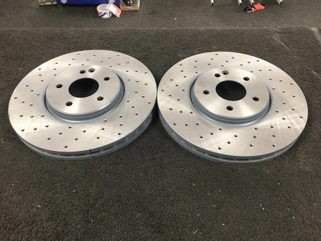 FOR MERCEDES CLK200 CLK230 CLK430 FRONT CROSS DRILLED BRAKE DISC 300MMx24mm