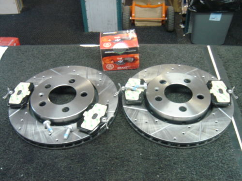 A3 TT S3 GOLF MK4 V5 V6 5 4MOTION REAR DRILLED GROOVED VENTED BRAKE DISC 256MM 