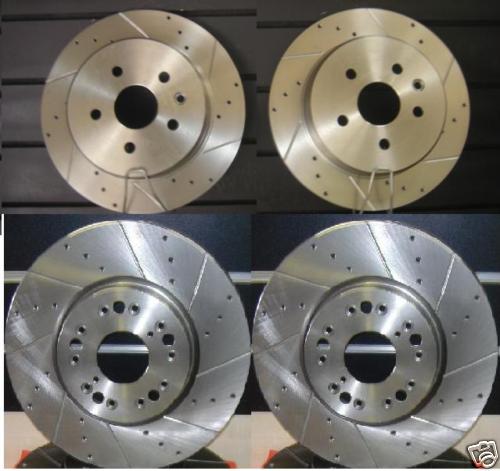 FOR LEXUS SC430 DRILLED GROOVED BRAKE DISCS FRONT REAR