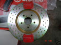 FOR SUBARU IMPREZA WR1 BRAKE DISCS DRILLED BREMBO &PADS  RR
