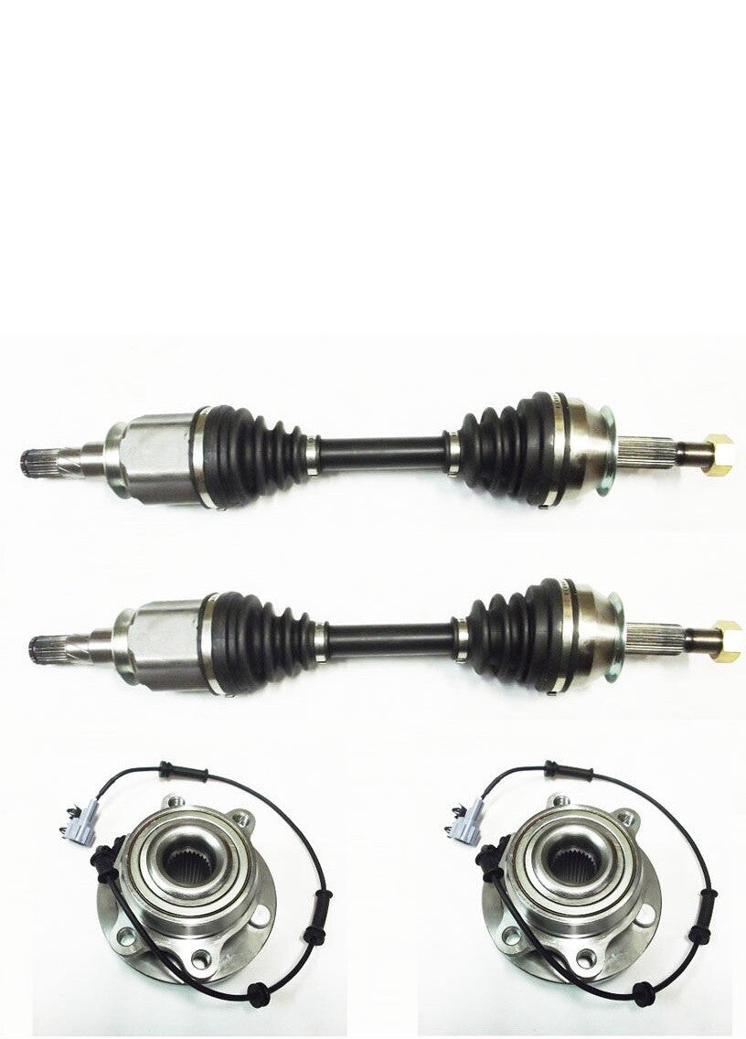 2 DRIVE SHAFTS 2 WHEEL BEARING HUB FOR NISSAN NAVARA D40 Pathfinder 2.5DCi 