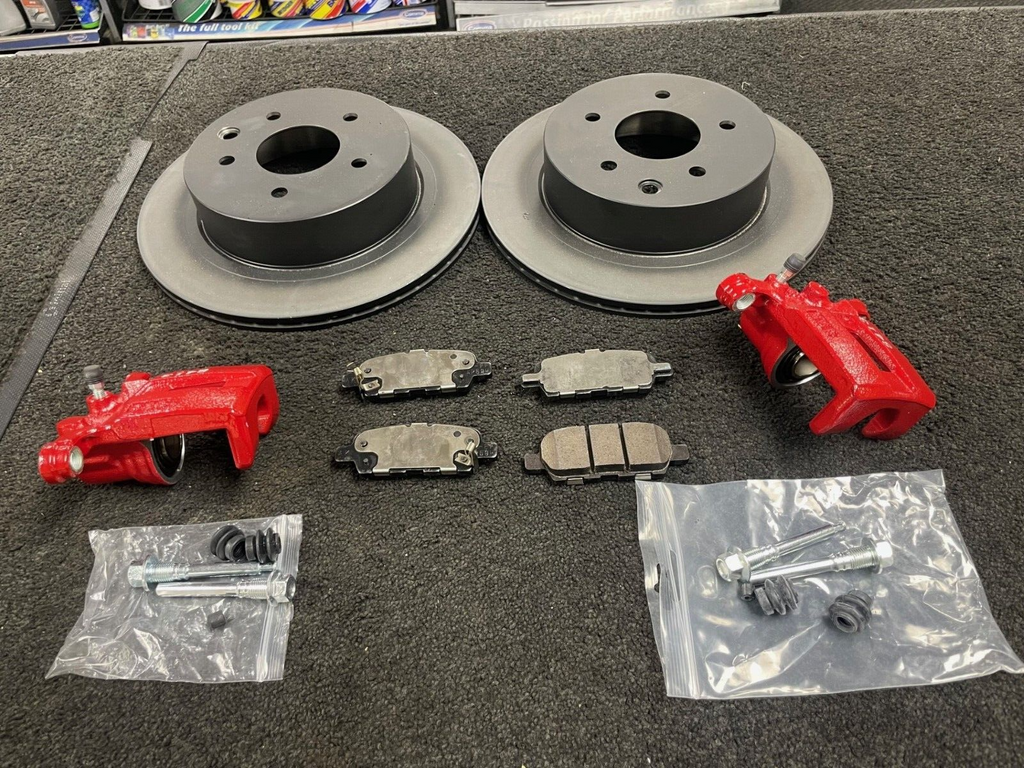 FOR JUKE ACENTA PREMIUM MK1 F15 REAR BRAKE CALIPER DISC PAD PARKING BRAKE SHOES