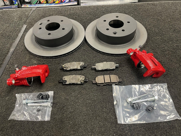 FOR JUKE ACENTA PREMIUM MK1 F15 REAR BRAKE CALIPER DISC PAD PARKING BRAKE SHOES