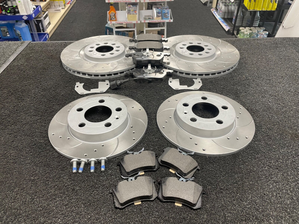 AUDI TT 1.8T QUATTRO 177bhp  DRILLED GROOVED BRAKE DISCS & MINTEXPADS FRONT REAR