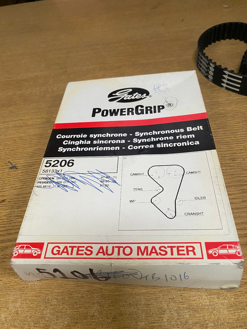FOR CITROEN BX GTI PEUGEOT 309 GTI 405 1987-92 GATES POWERGRIP TIMING BELT 5206