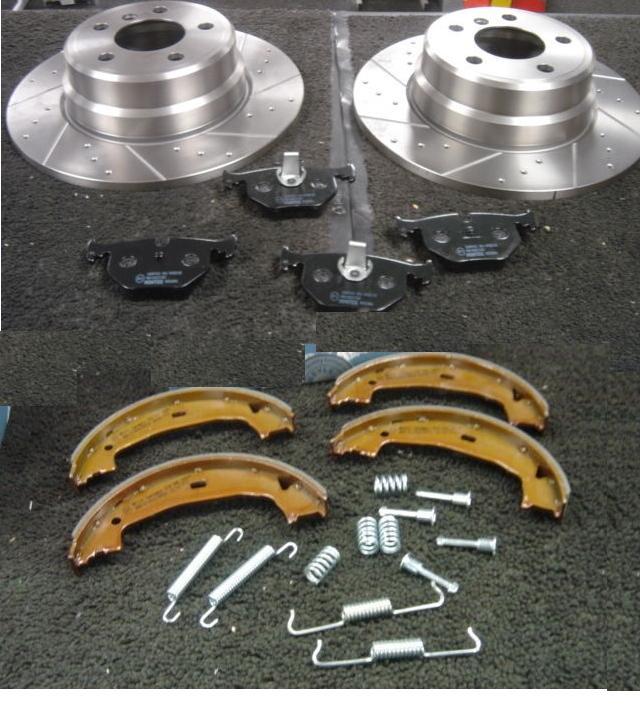 BMW X5 E53 4.6 REAR BRAKE DISC VENTED CROSSDRILLED GROOVED BRAKE PADS SHOES