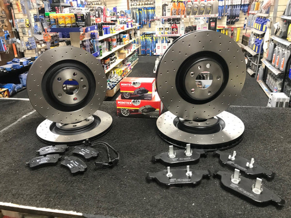 FORAUDI A8 3.0TDi D4 PERFORMANCE BRAKE DISC CROSS DRILLED FRONTREAR BRAKE PADS  