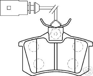 GALAXY SHARAN ALHAMBRA 00-06  REAR BRAKE PADS  WITH WARNING WIRE SENSORS