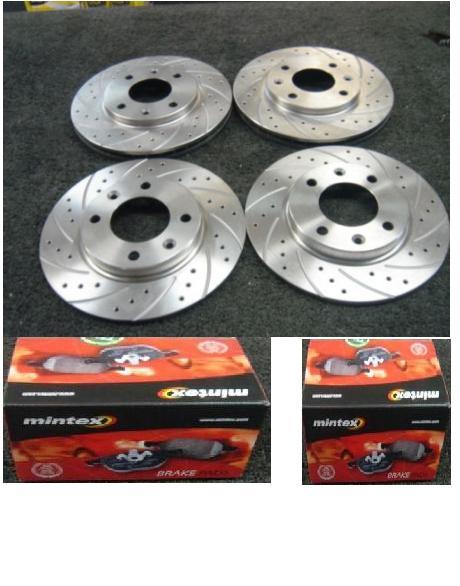 FOR CITROEN SAXO VTR VTS DRILLED BRAKE DISCS FRONT & REAR