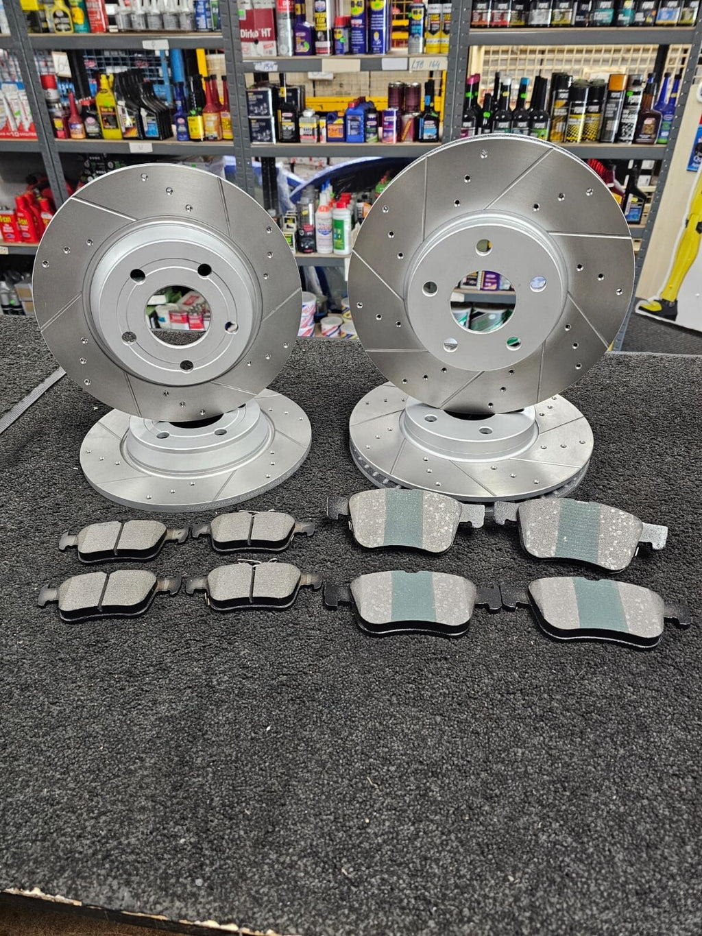 FIT FOR FOCUS MK3 1.0 ST-LINE ECOBOOST FRONT REAR DRILLED GROOVED BRAKE DISCS