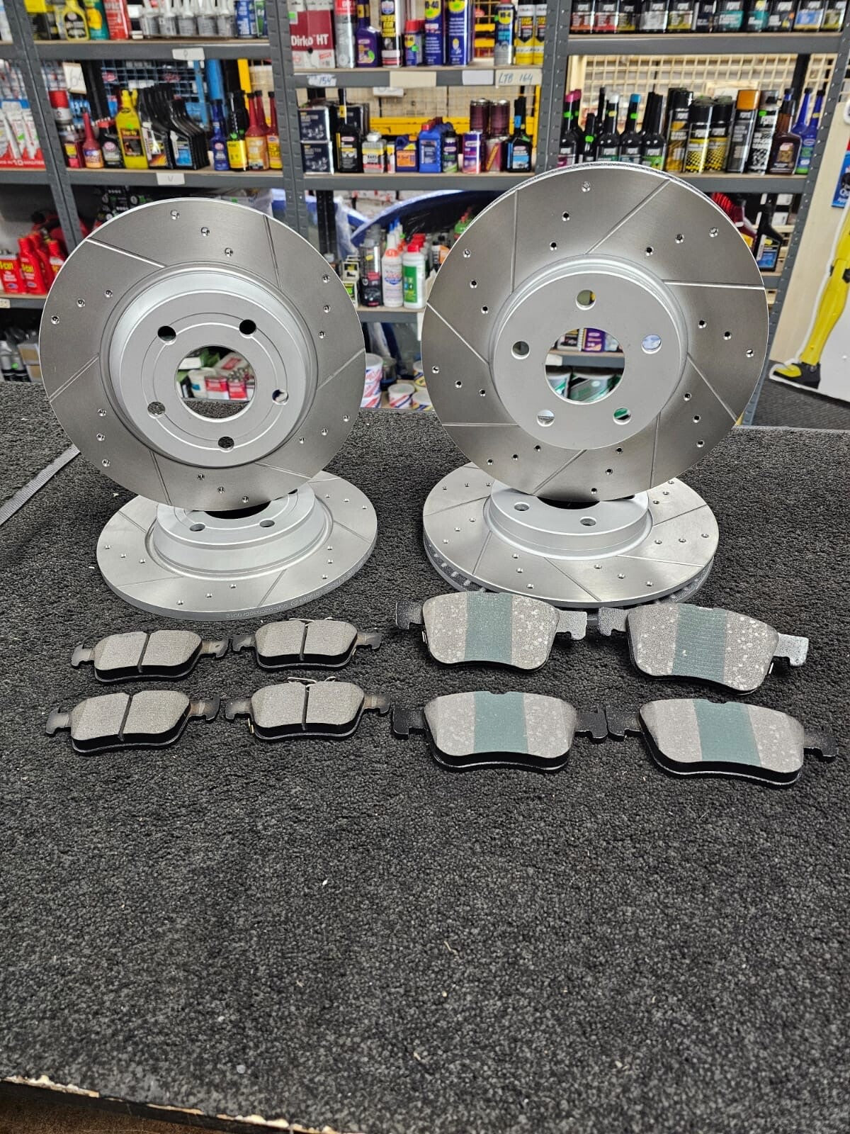FIT FOR FOCUS MK3 1.0 ST-LINE ECOBOOST FRONT REAR DRILLED GROOVED BRAKE DISCS